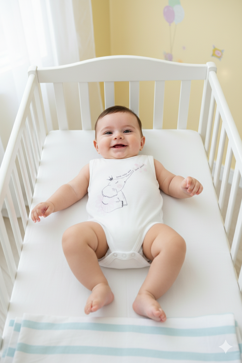 Oppland Kız Bebek Zıbın Badi  %100 Pamuk Kumaş Baskılı Çıtçıtlı Yeni doğan